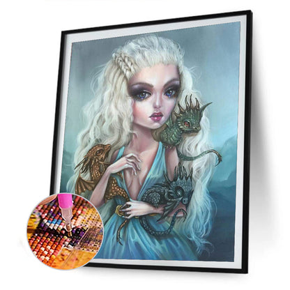 Heavy Makeup Woman - Full Round Drill Diamond Painting 30*40CM