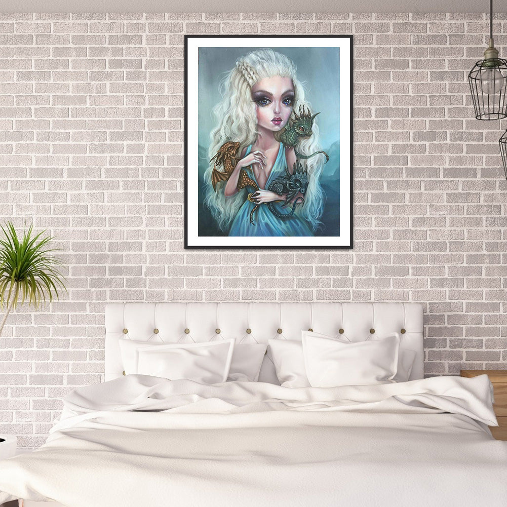Heavy Makeup Woman - Full Round Drill Diamond Painting 30*40CM