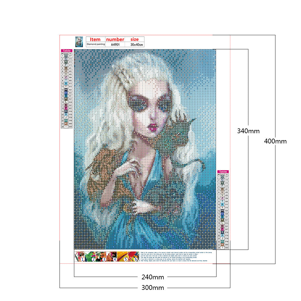 Heavy Makeup Woman - Full Round Drill Diamond Painting 30*40CM