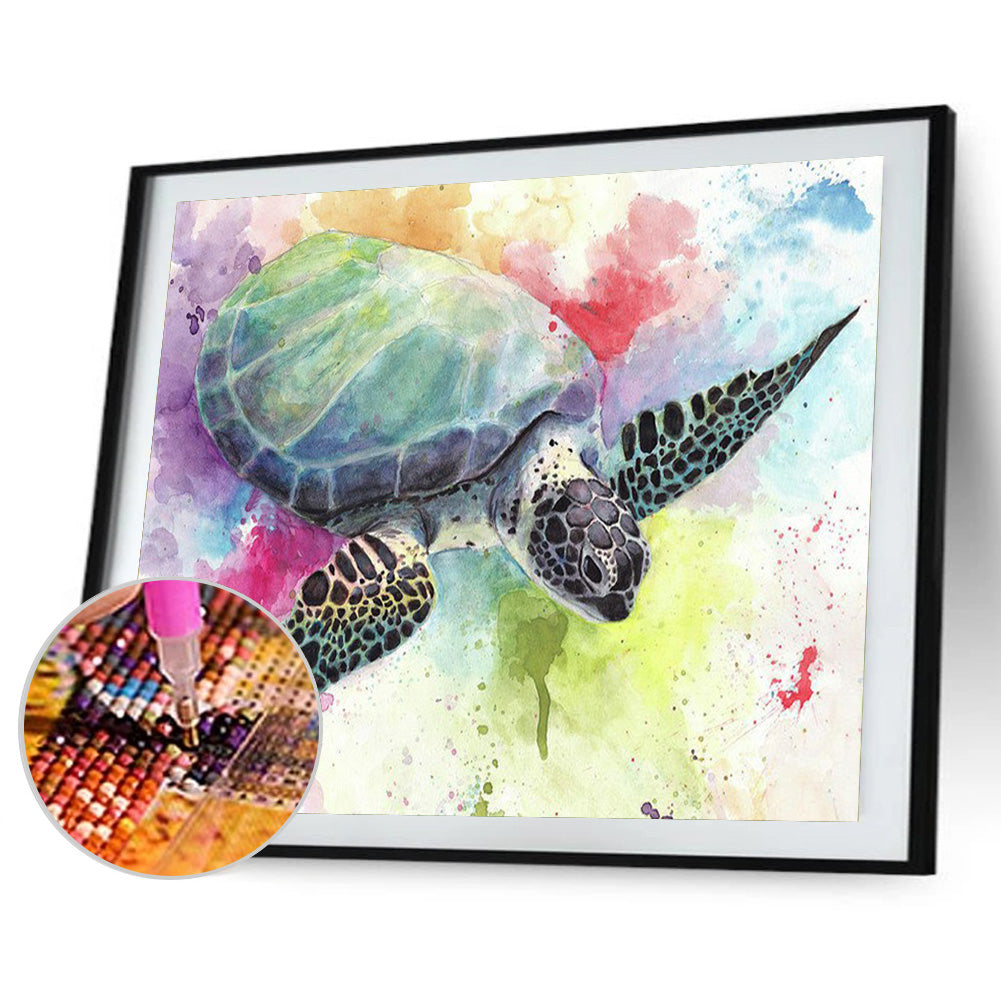 Watercolor Turtle - Full Round Drill Diamond Painting 40*30CM