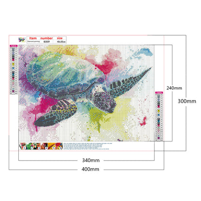 Watercolor Turtle - Full Round Drill Diamond Painting 40*30CM