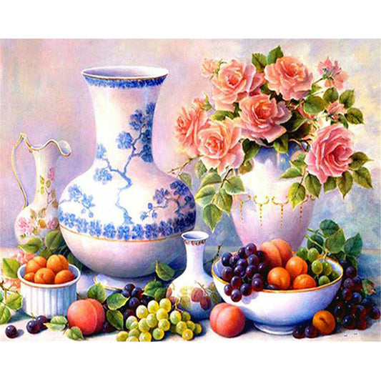 Vase Bouquet - Full Round Drill Diamond Painting 40*30CM