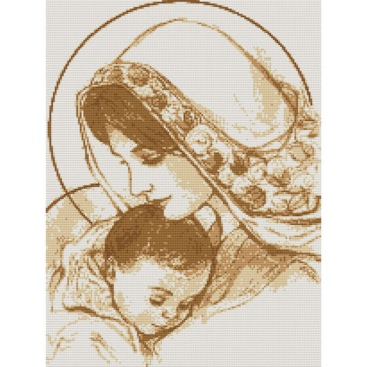 Mother And Son - 14CT Stamped Cross Stitch 35*46CM(Joy Sunday)