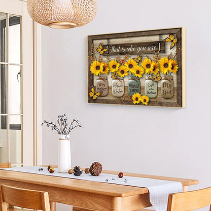 Sunflowers And Letters - 11CT Stamped Cross Stitch 50*40CM