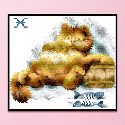 Fat Cat - 14CT Stamped Cross Stitch 25*21CM