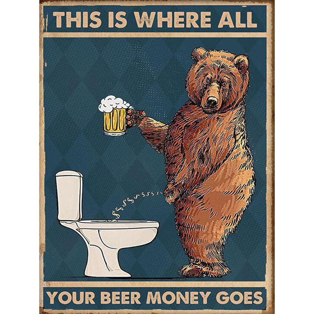 Where The Beer Money Goes - 11CT Stamped Cross Stitch 40*50CM