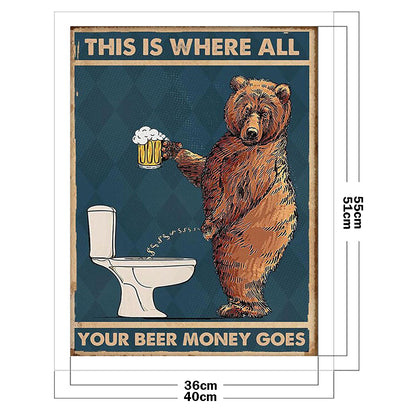 Where The Beer Money Goes - 11CT Stamped Cross Stitch 40*50CM