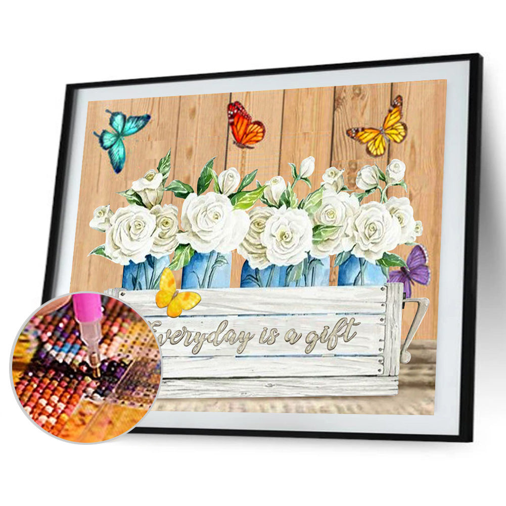 Flowers And Herbs In English - Full Round Drill Diamond Painting 50*40CM