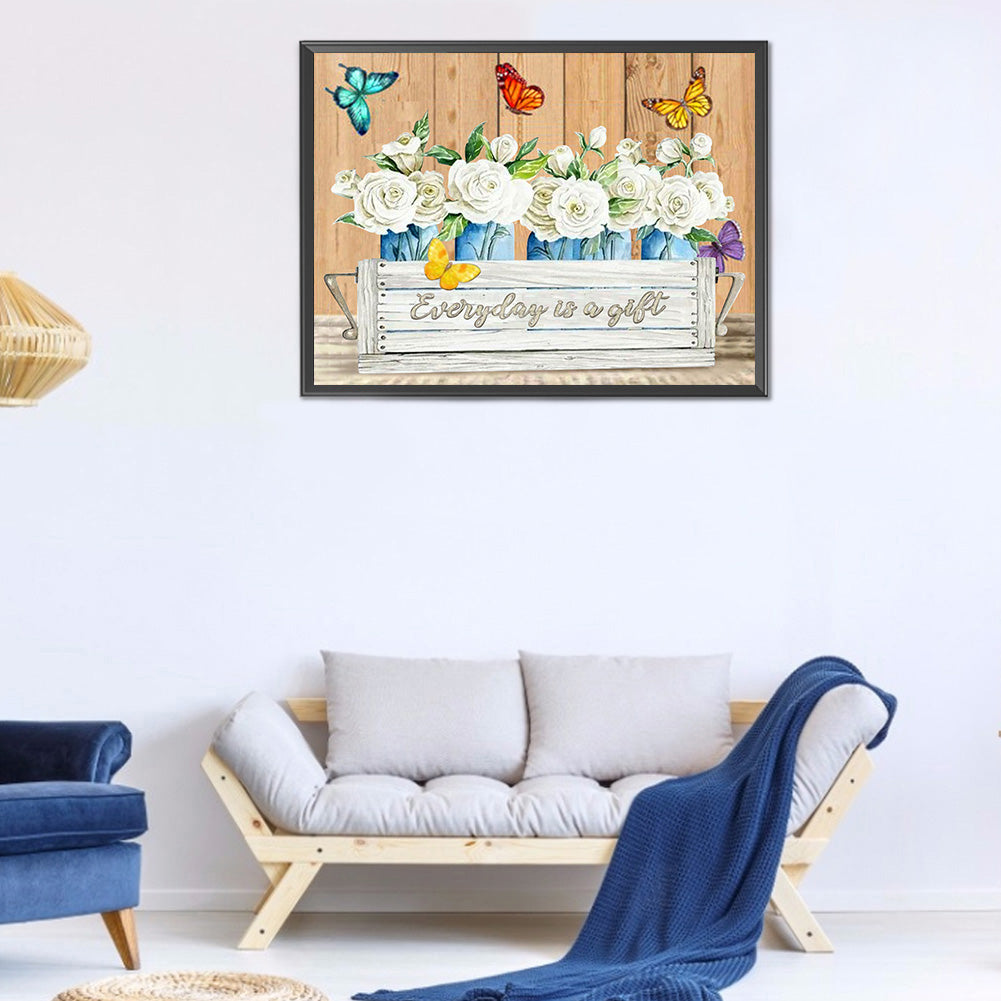 Flowers And Herbs In English - Full Round Drill Diamond Painting 50*40CM
