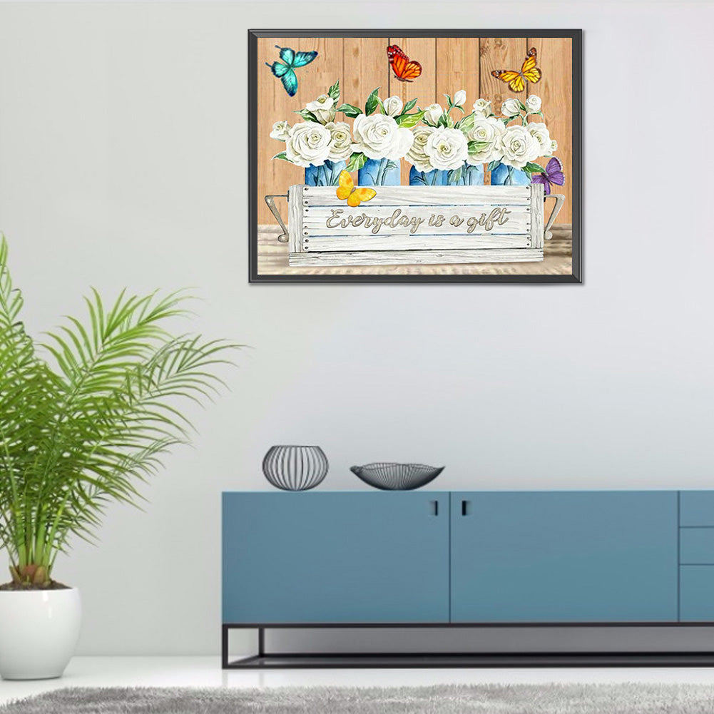 Flowers And Herbs In English - Full Round Drill Diamond Painting 50*40CM