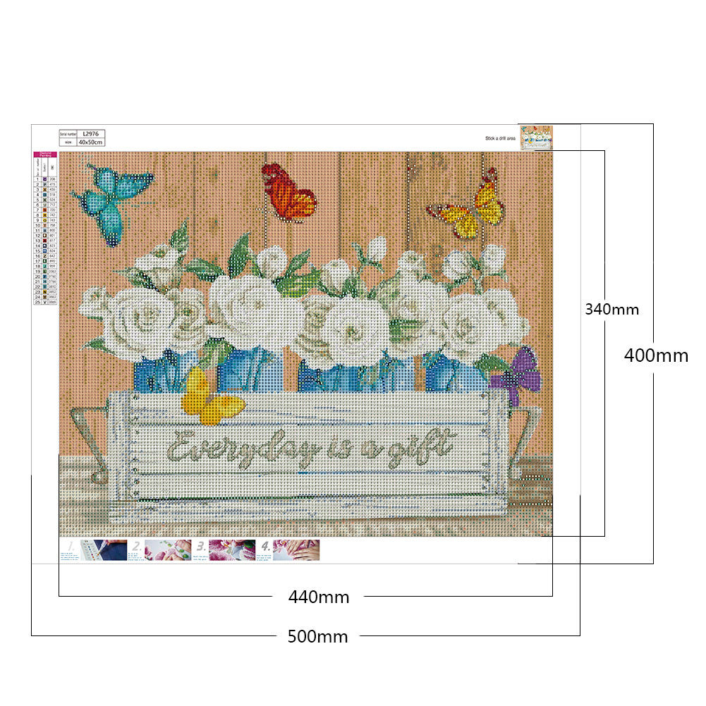 Flowers And Herbs In English - Full Round Drill Diamond Painting 50*40CM