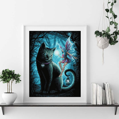 Cat Drinking Angel - 11CT Counted Cross Stitch 40*50CM