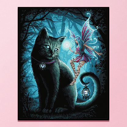 Cat Drinking Angel - 11CT Counted Cross Stitch 40*50CM