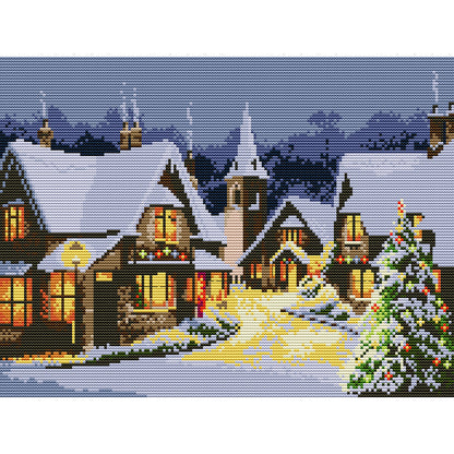 Small Town Christmas Eve - 14CT Counted Cross Stitch 38*29CM