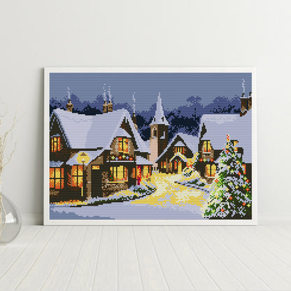 Small Town Christmas Eve - 14CT Counted Cross Stitch 38*29CM