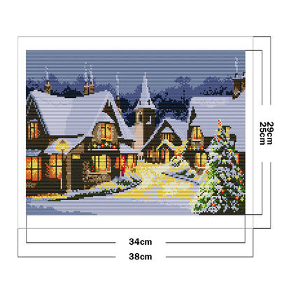 Small Town Christmas Eve - 14CT Counted Cross Stitch 38*29CM