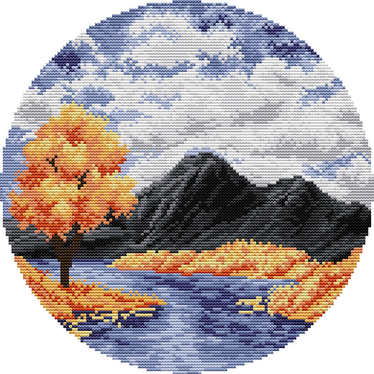 Four Seasons Autumn In The Valley - 14CT Counted Cross Stitch 31*31CM(Joy Sunday)