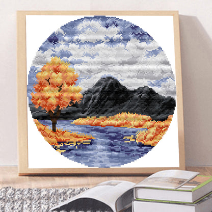 Four Seasons Autumn In The Valley - 14CT Counted Cross Stitch 31*31CM(Joy Sunday)