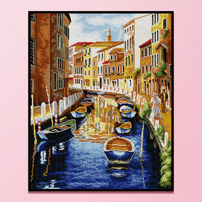 Venice Water City - 14CT Counted Cross Stitch 49*58CM(Joy Sunday)