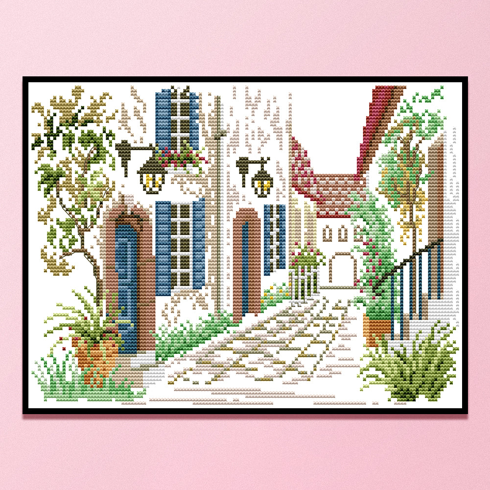 Corner Of The Street - 14CT Counted Cross Stitch 33*22CM(Joy Sunday)