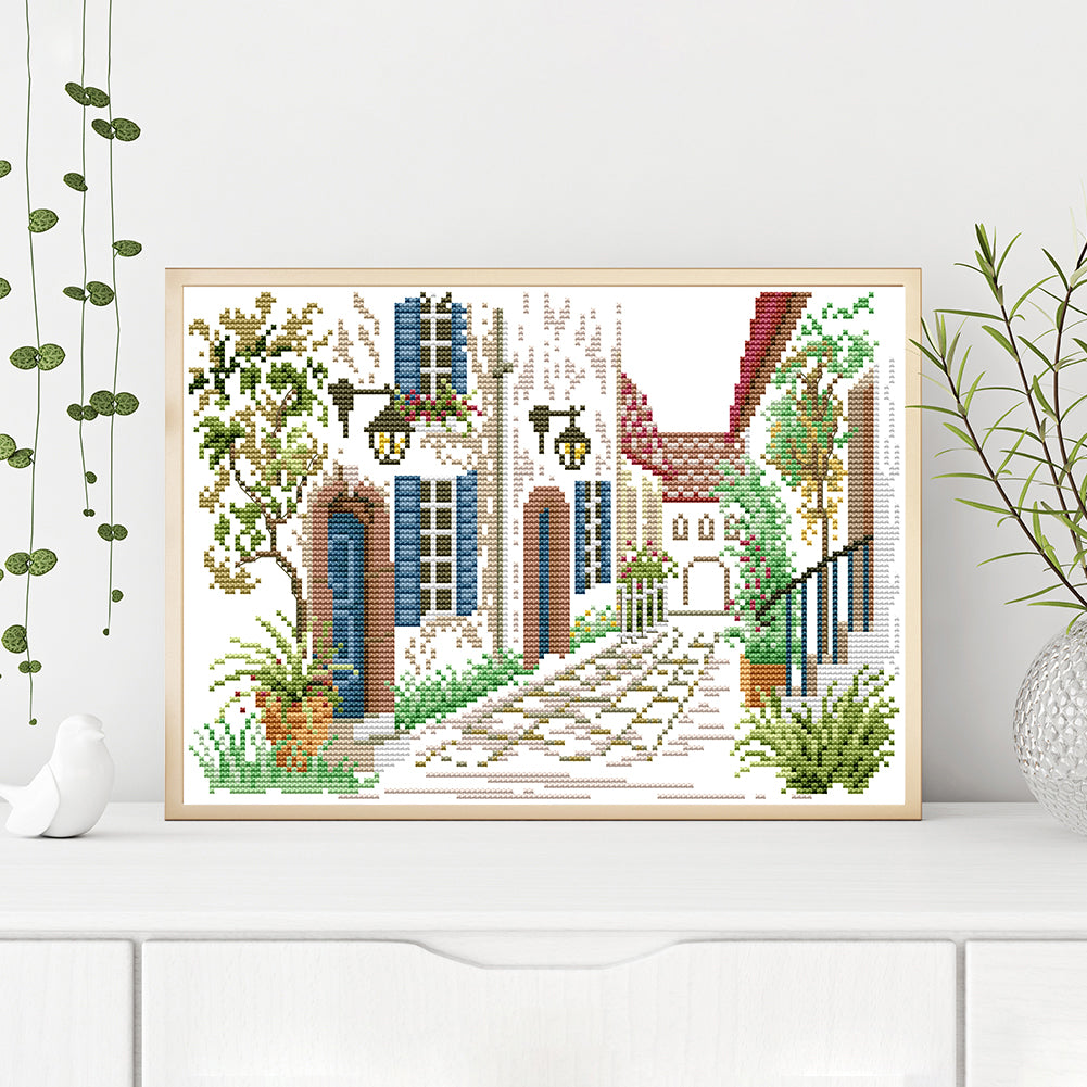 Corner Of The Street - 14CT Counted Cross Stitch 33*22CM(Joy Sunday)