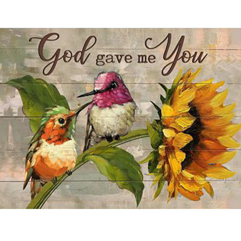 Sunflower And Bird - Full Round Drill Diamond Painting 40*30CM
