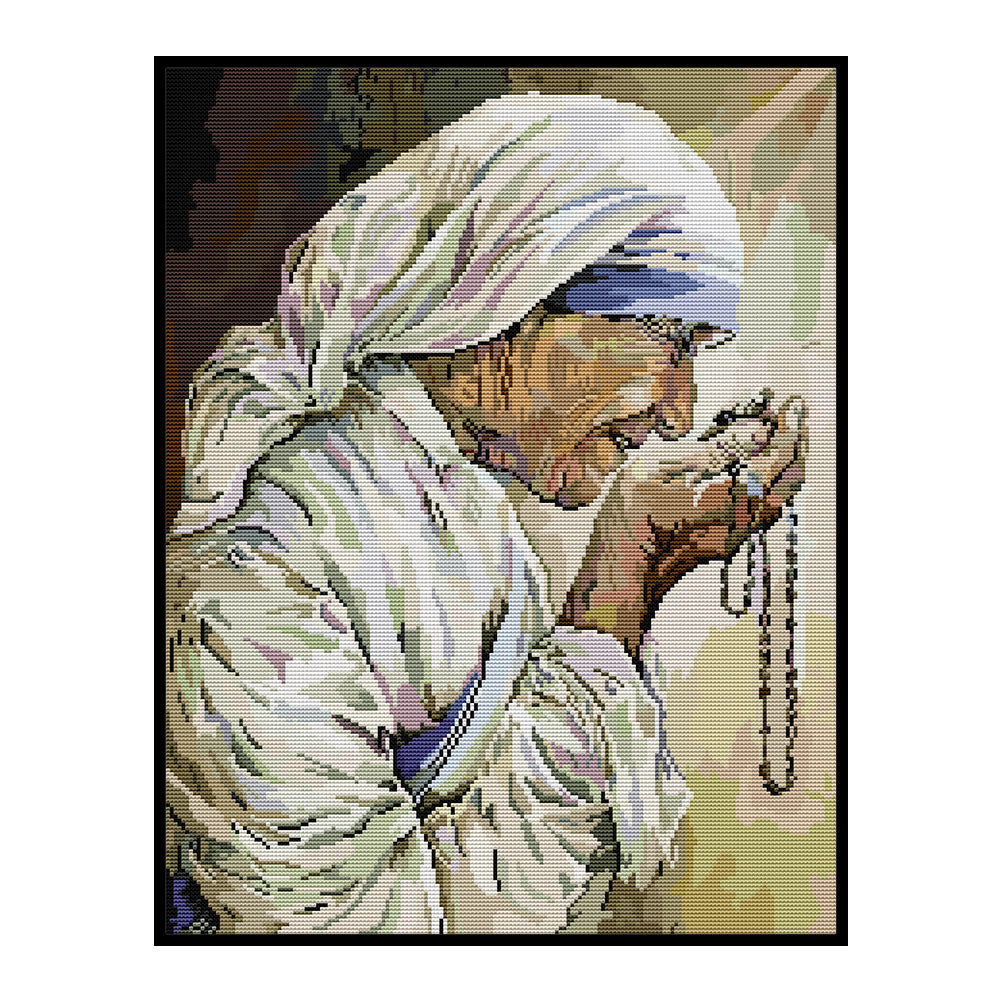 Poor Saint - Mother Teresa - 14CT Stamped Cross Stitch 40*49CM