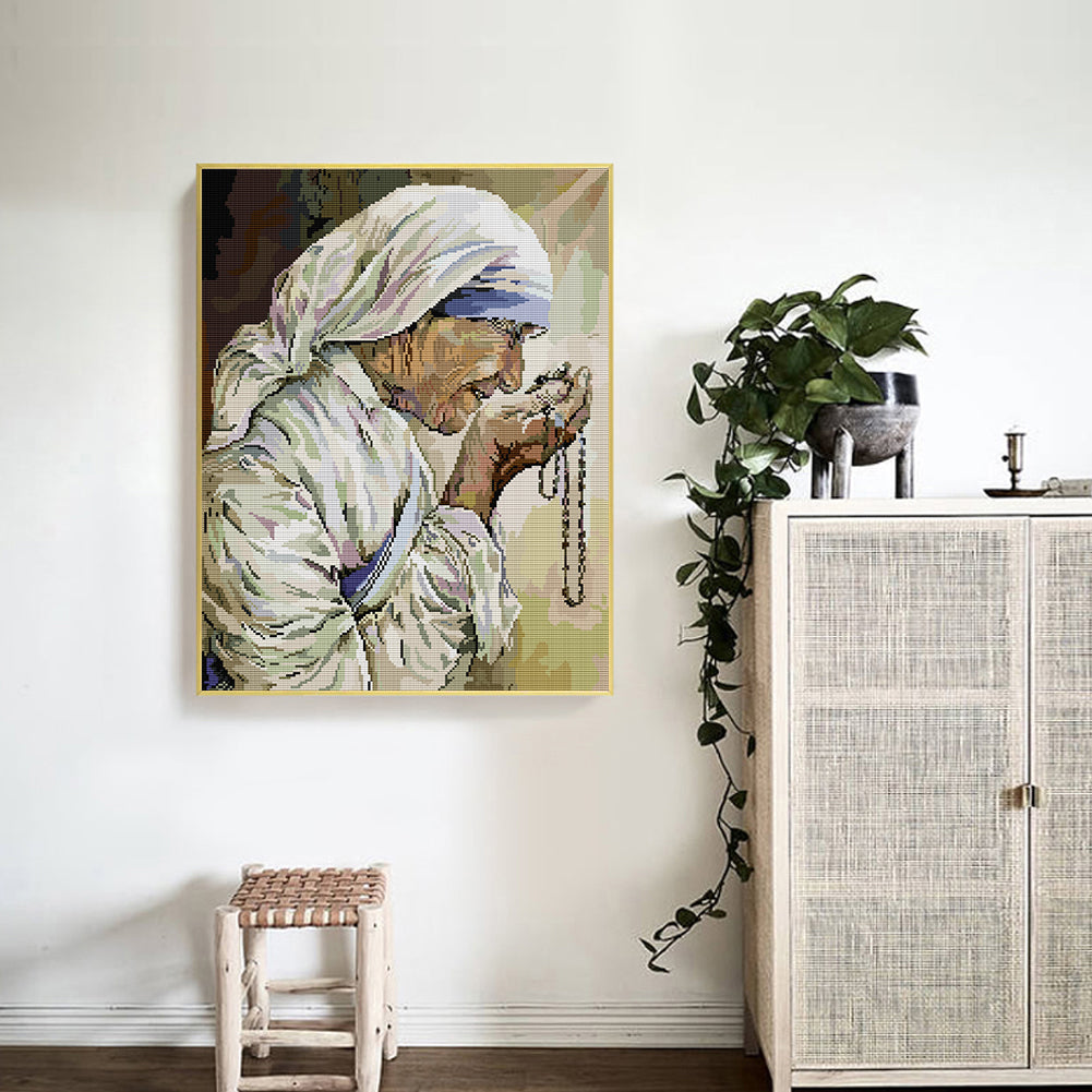 Poor Saint - Mother Teresa - 14CT Stamped Cross Stitch 40*49CM