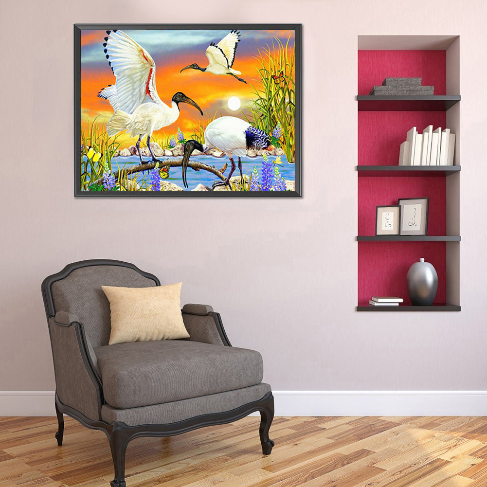 Crane - Full Round Drill Diamond Painting 40*30CM