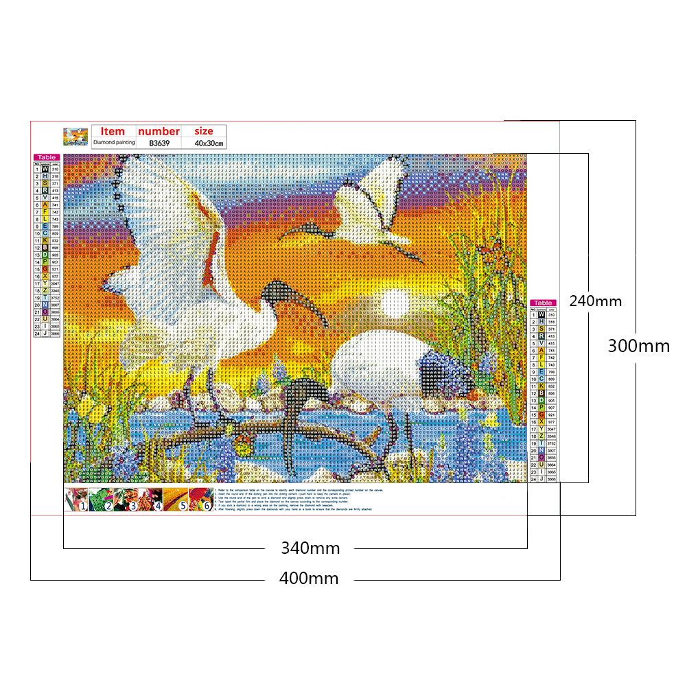 Crane - Full Round Drill Diamond Painting 40*30CM