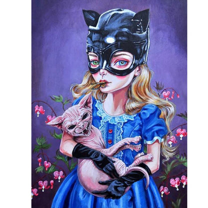 Heavy Makeup Woman - Full Round Drill Diamond Painting 30*40CM