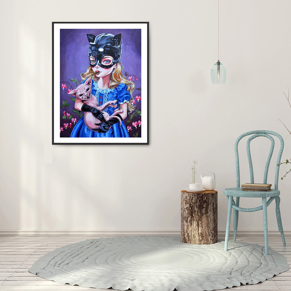 Heavy Makeup Woman - Full Round Drill Diamond Painting 30*40CM