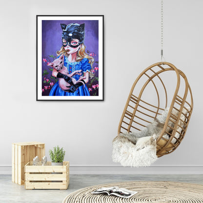 Heavy Makeup Woman - Full Round Drill Diamond Painting 30*40CM