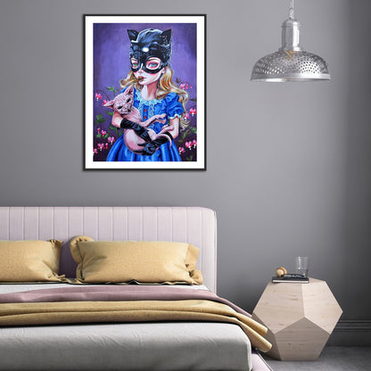 Heavy Makeup Woman - Full Round Drill Diamond Painting 30*40CM