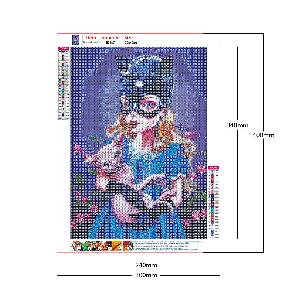 Heavy Makeup Woman - Full Round Drill Diamond Painting 30*40CM