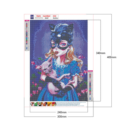 Heavy Makeup Woman - Full Round Drill Diamond Painting 30*40CM