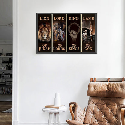 Lion Wood Painting - Full Round Drill Diamond Painting 60*40CM