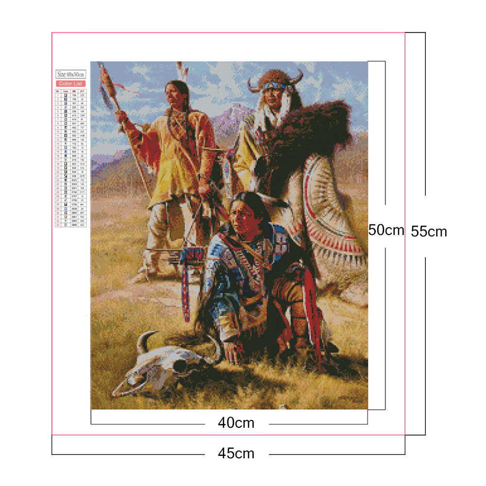 Indians - Full Square Drill Diamond Painting 40*50CM