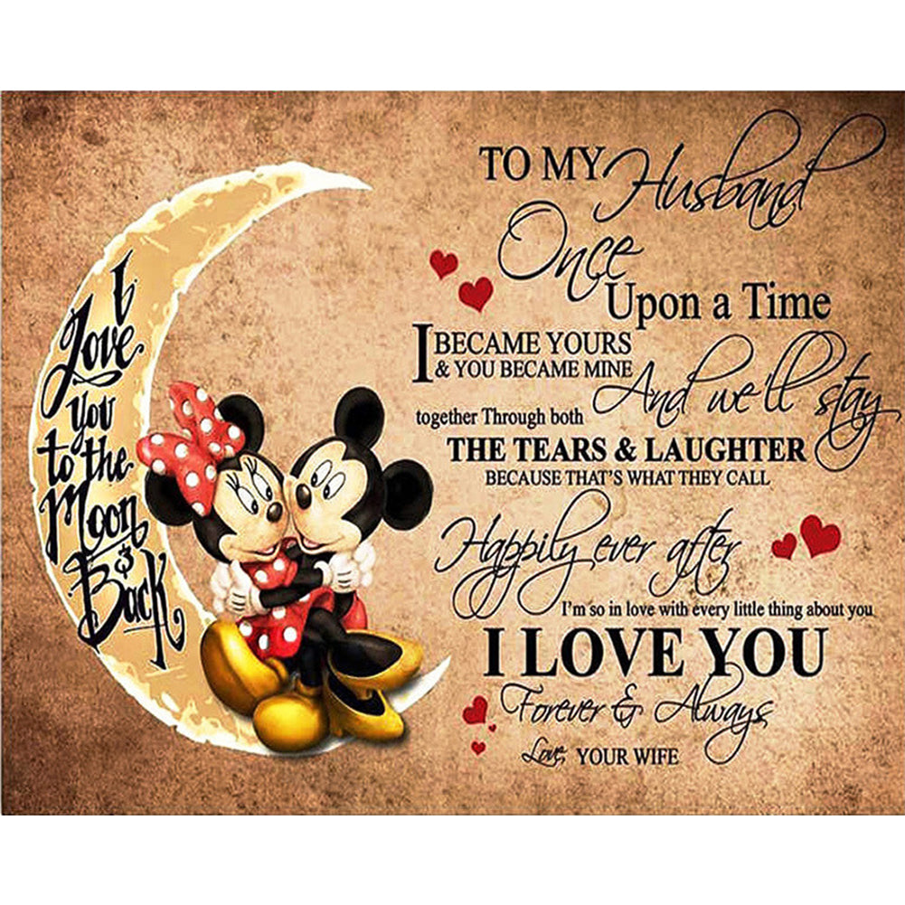 Mickey Mouse Text - Full Square Drill Diamond Painting 60*50CM