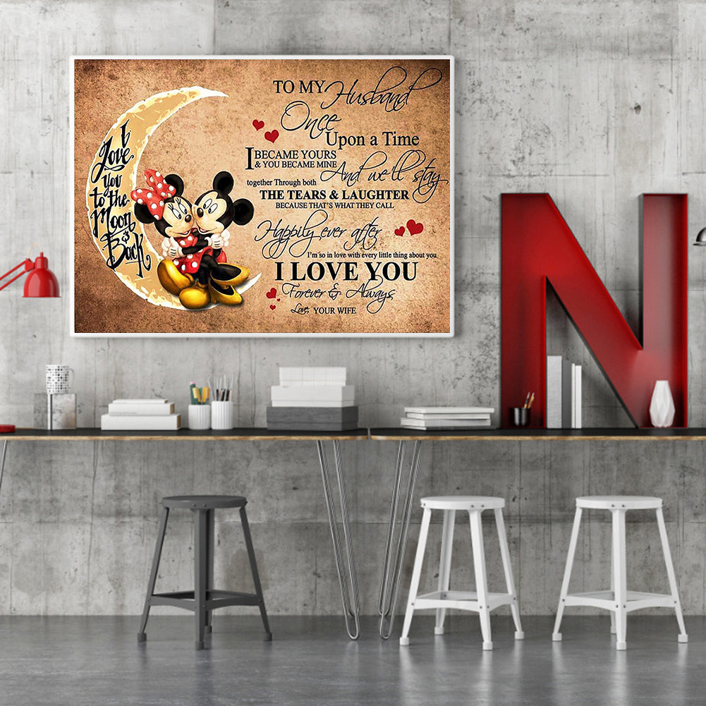 Mickey Mouse Text - Full Square Drill Diamond Painting 60*50CM