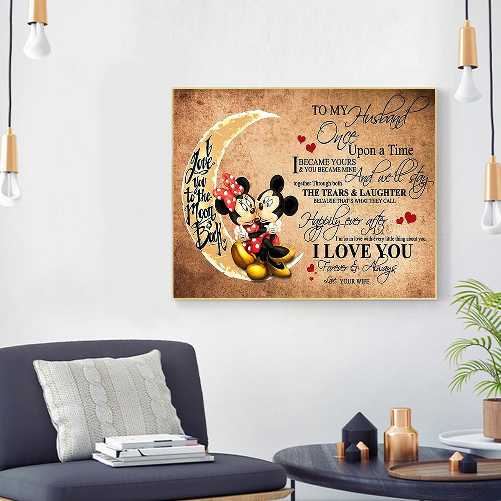 Mickey Mouse Text - Full Square Drill Diamond Painting 60*50CM