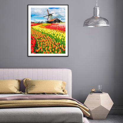 Tulip Flower Sea - Full Round Drill Diamond Painting 30*40CM