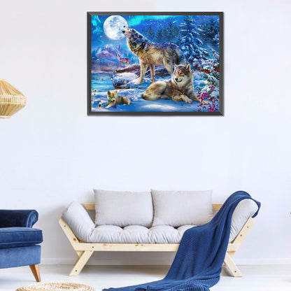 Wolf In The Snow - Full Round Drill Diamond Painting 40*30CM