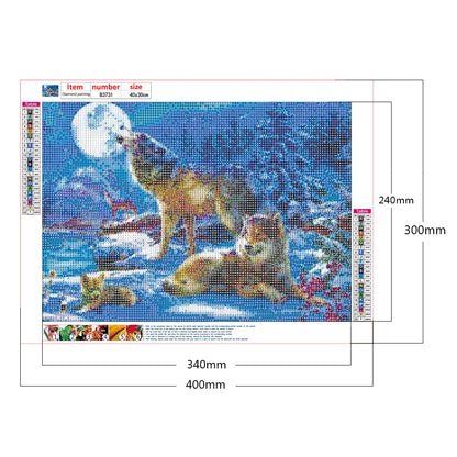 Wolf In The Snow - Full Round Drill Diamond Painting 40*30CM