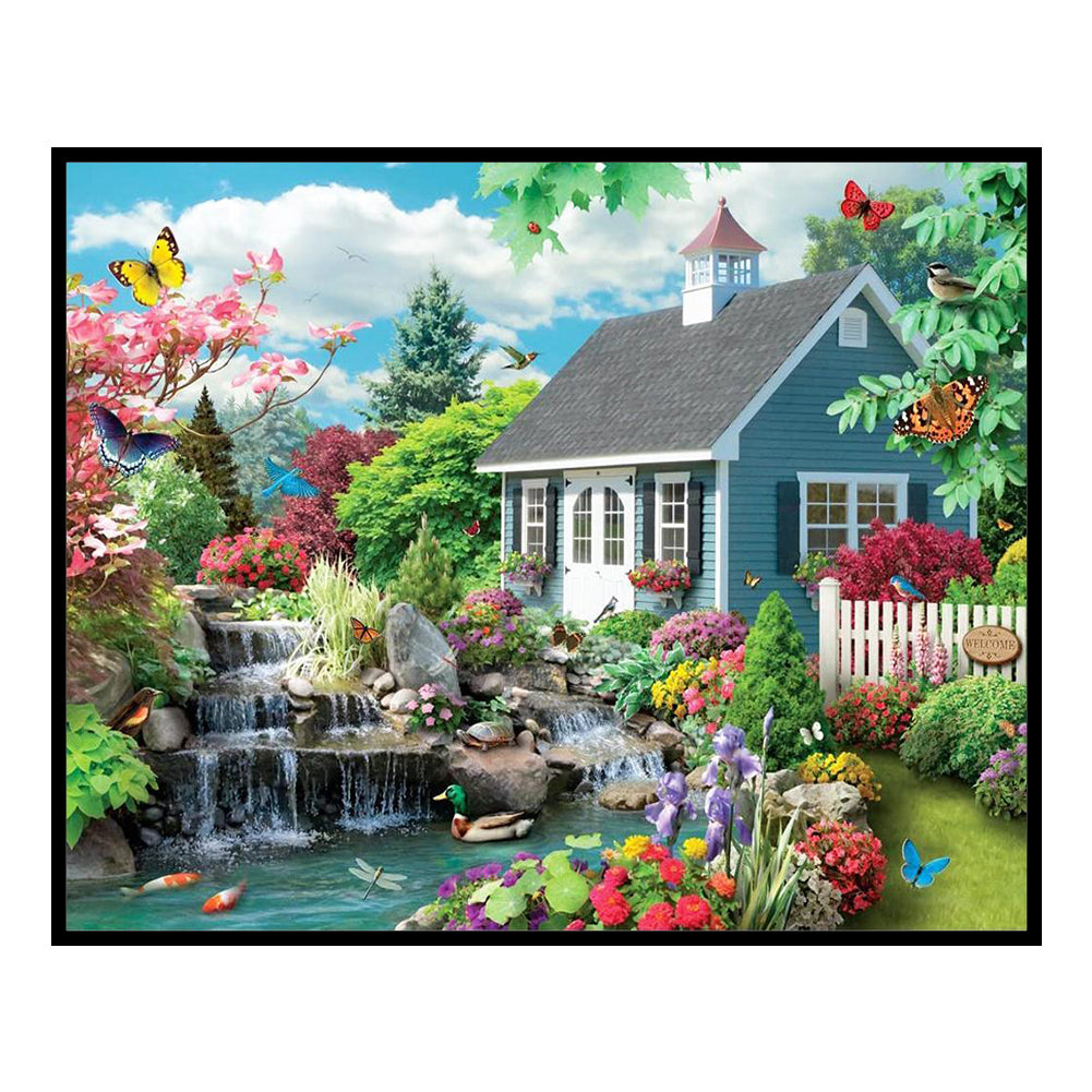 Garden Cottage - 11CT Stamped Cross Stitch 50*40CM