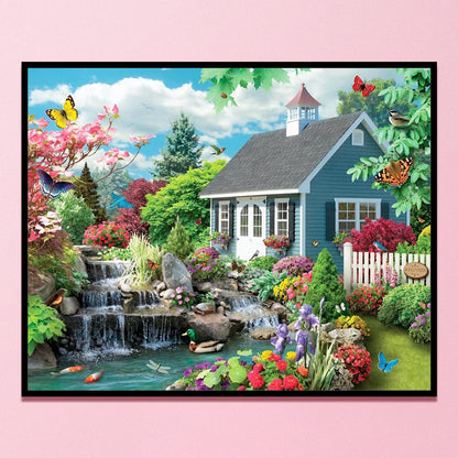 Garden Cottage - 11CT Stamped Cross Stitch 50*40CM