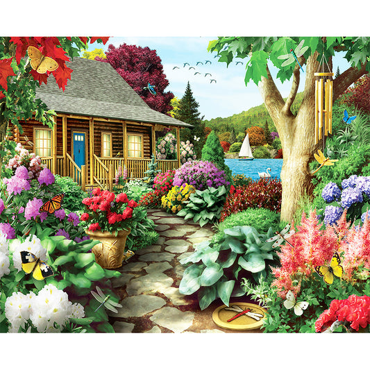 Garden Cottage - 11CT Stamped Cross Stitch 50*40CM