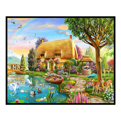 Garden Cottage - 11CT Stamped Cross Stitch 60*50CM