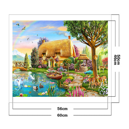 Garden Cottage - 11CT Stamped Cross Stitch 60*50CM