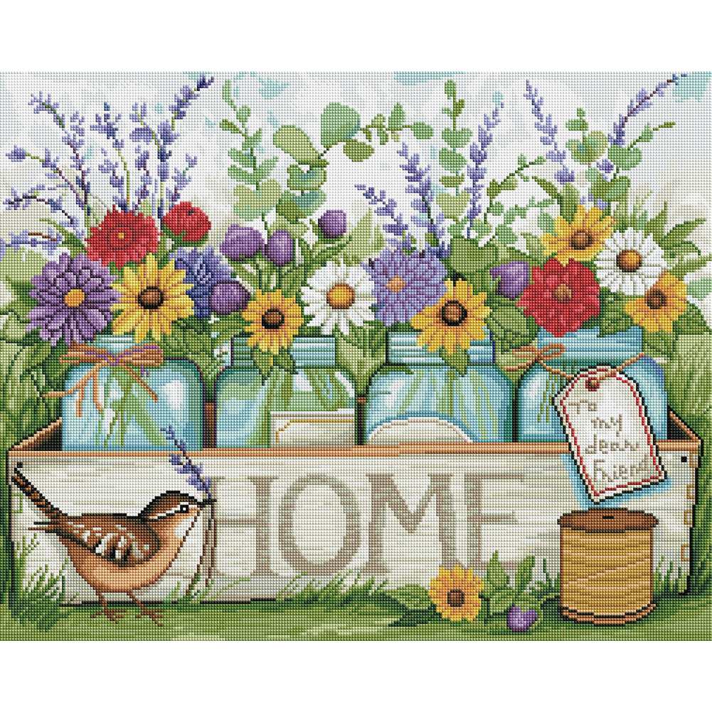 Family - 11CT Stamped Cross Stitch 50*40CM